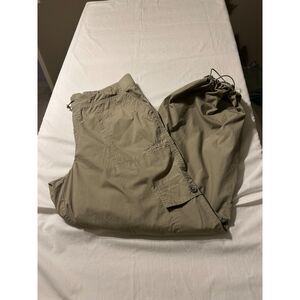 DKNY Wide Leg Cargo Pants Khaki Toggle Parachute Women's Size Med